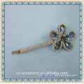 fancy hot sale style hiqh quality ladies big crystal beaded rhinestone metal big diamond hair accessories hair clips